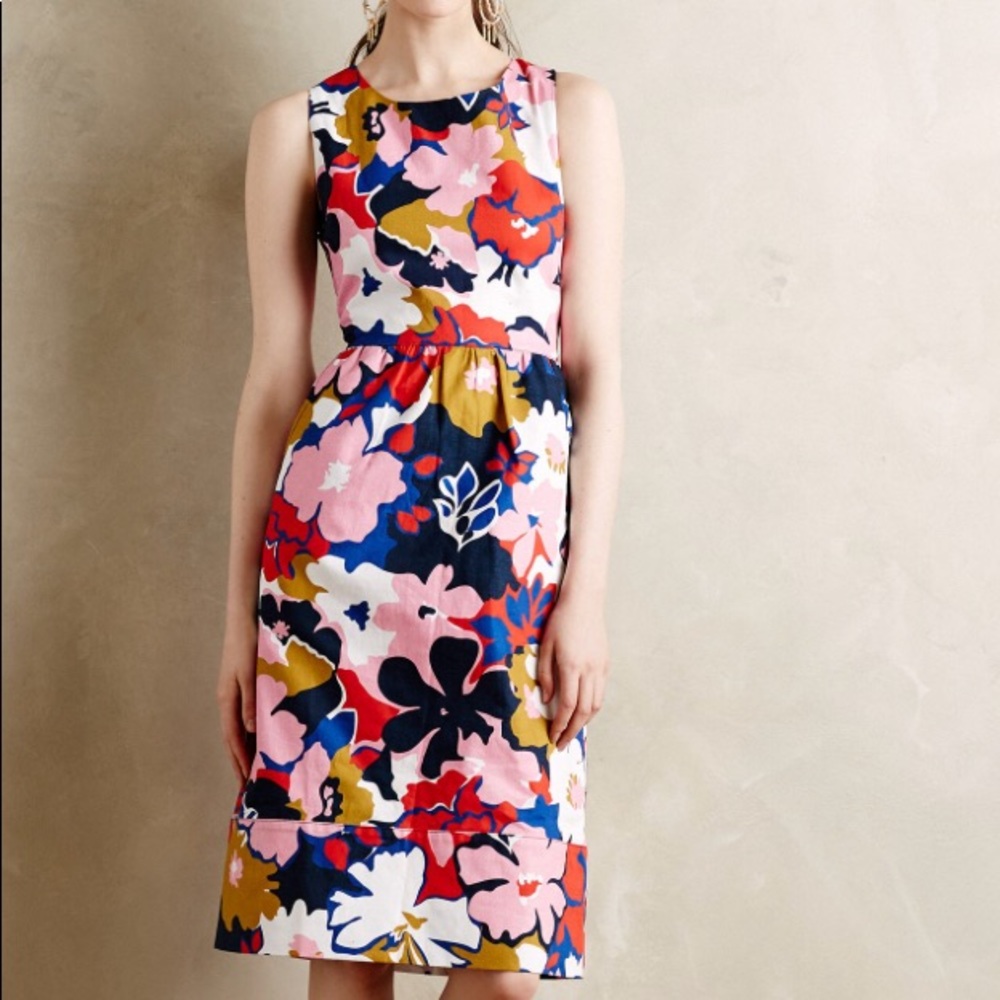 Petal print cross back dress whit two for anthro